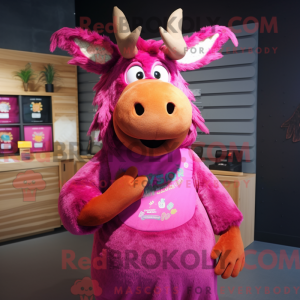 Magenta Elk maskot kostume...