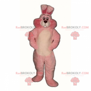 Rosa und weißes Kaninchenmaskottchen - Redbrokoly.com