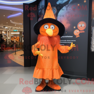 Orange Witch maskot kostume...