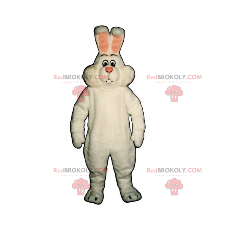Mascote coelho rosa e orelhas rosa - Redbrokoly.com