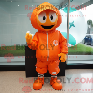 Orange Rugby Ball mascot...