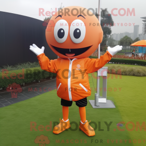 Orange Rugby Ball mascot...