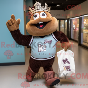 Brown King mascot costume...