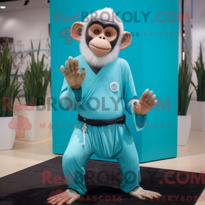Cyan Capuchin Monkey maskot...