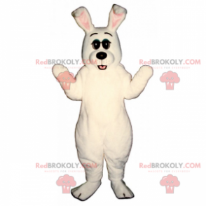 Rabbit mascot all white and black nose - Redbrokoly.com