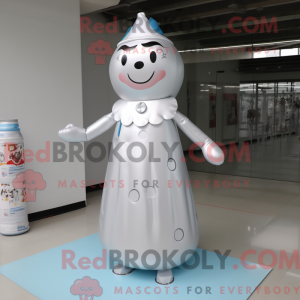 Zilveren fles melk mascotte...