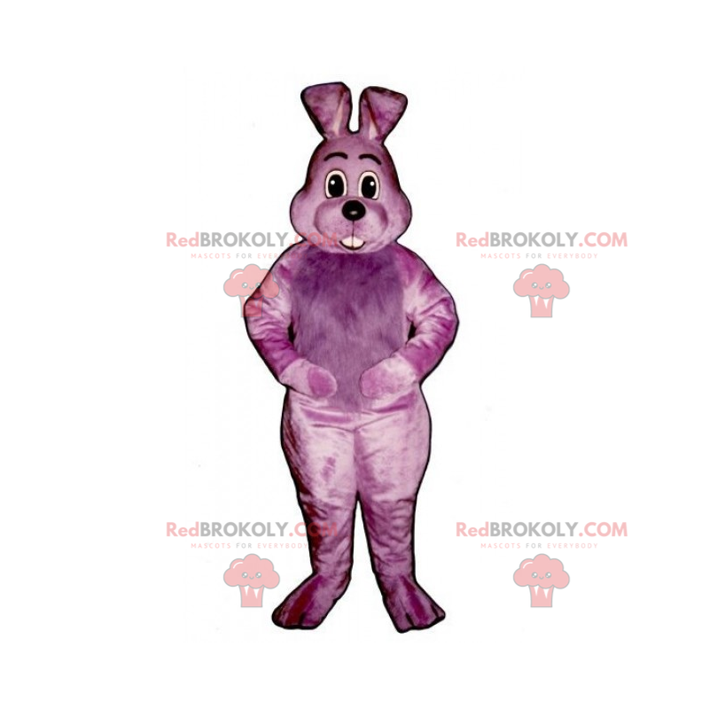 Mascotte de lapin violet - Redbrokoly.com