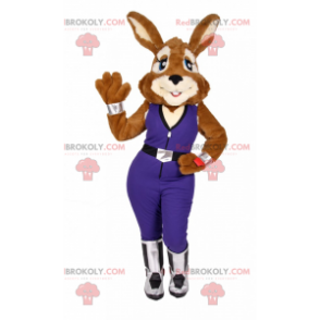 Mascotte de lapine avec combinaison - Redbrokoly.com