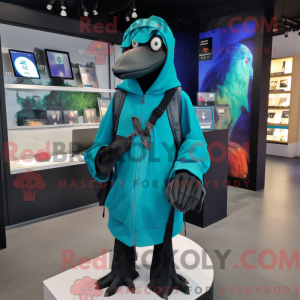 Cyan Crow-maskotdraktfigur...