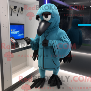 Cyan Crow-maskotdraktfigur...
