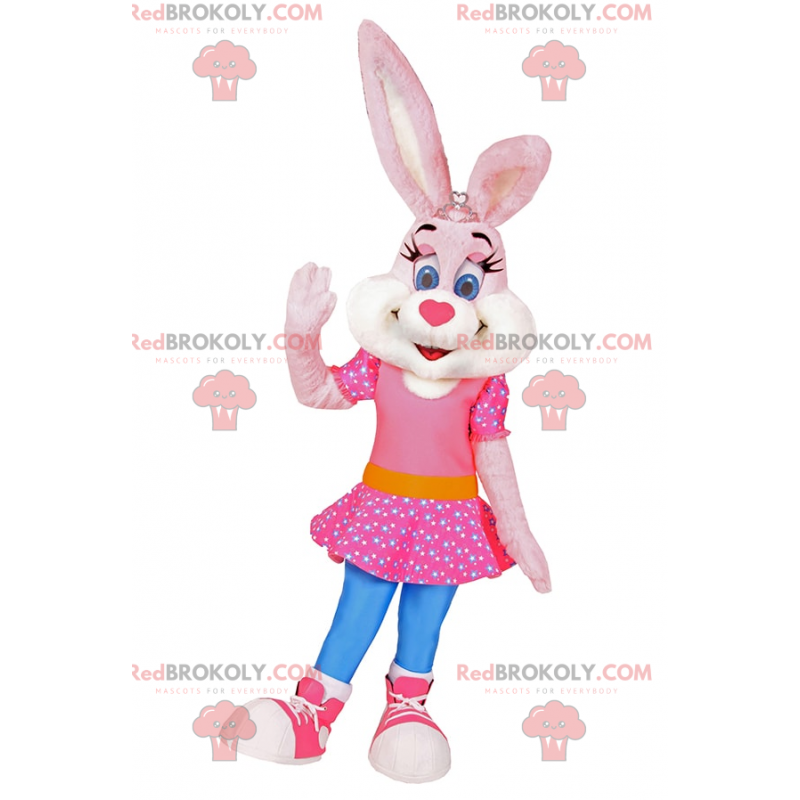 Kaninchenmaskottchen im rosa Kleid mit Sternen - Redbrokoly.com Kaninchenmaskottchen im rosa Kleid mit Sternen - Redbrokoly.com