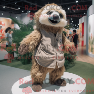Tan Sloth Bear mascot...