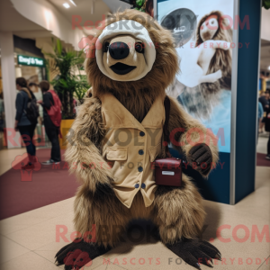 Maskotdraktfigura Tan Sloth...