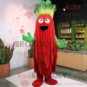Röd selleri maskot drakt...