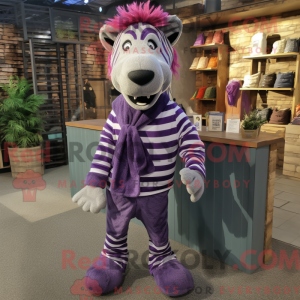Paars zebra-mascottekostuum...