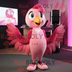 Pink Hawk mascottekostuum...