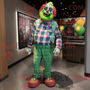 Grüner Clown Maskottchen...