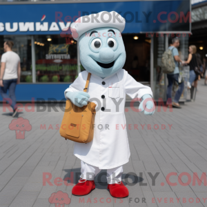 Hvit Currywurst maskot...
