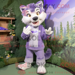 Lavendel Say Wolf maskot...