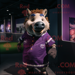 Purple Wild Boar mascot...