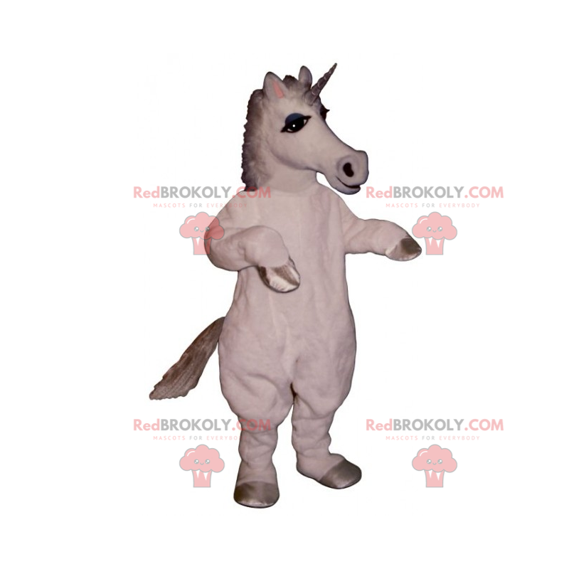 Mascotte de licorne blanche - Redbrokoly.com