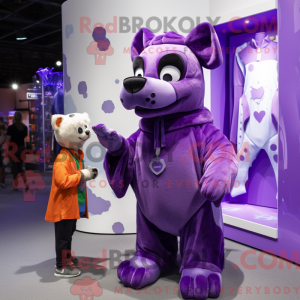 Paarse hond mascottekostuum...