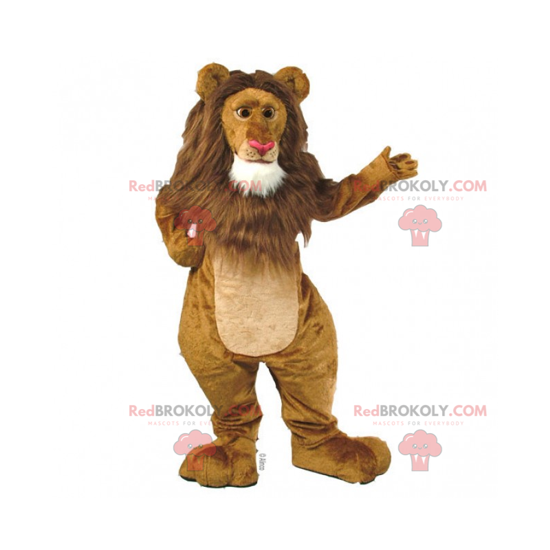 Mascote leão com juba grande - Redbrokoly.com