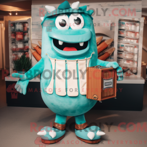 Turquoise Bbq Ribs mascot...