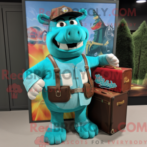 Turquoise Bbq Ribs mascot...