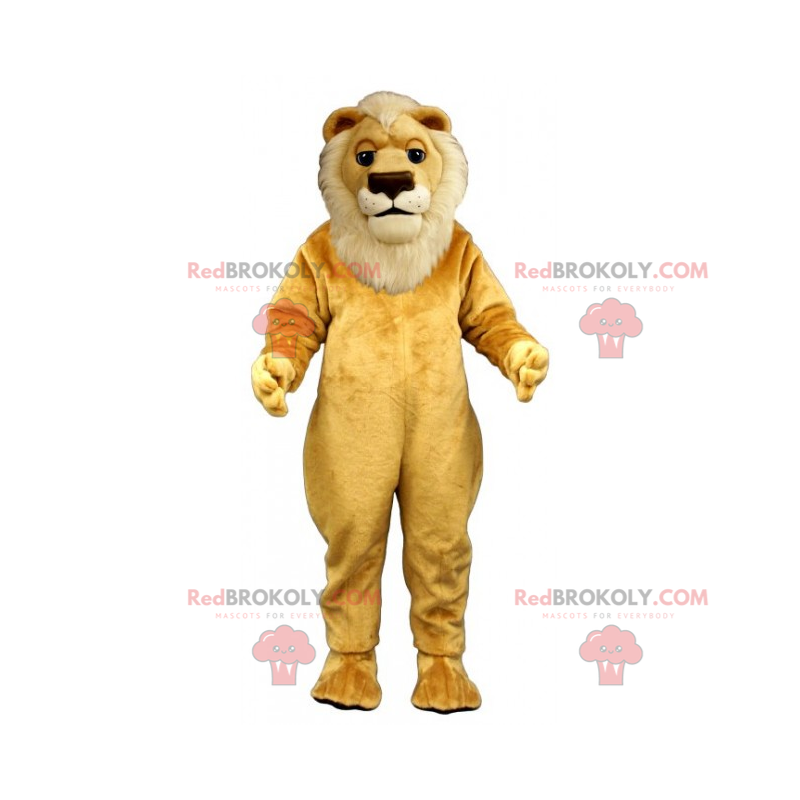 Löwenmaskottchen mit weißer Mähne - Redbrokoly.com