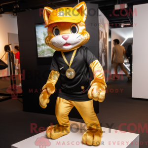 Gold Cat Maskot Drakt...