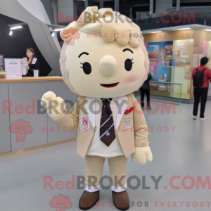 Beige Ice Cream maskot...