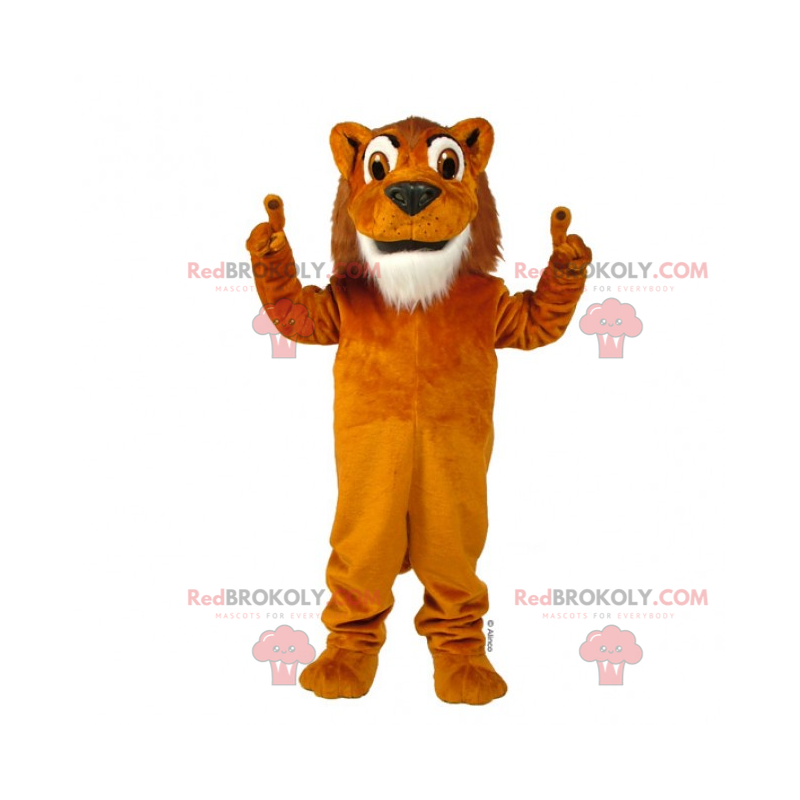 Lion maskot med blød frakke - Redbrokoly.com