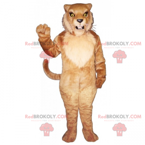 Leeuw mascotte met lange snorren - Redbrokoly.com