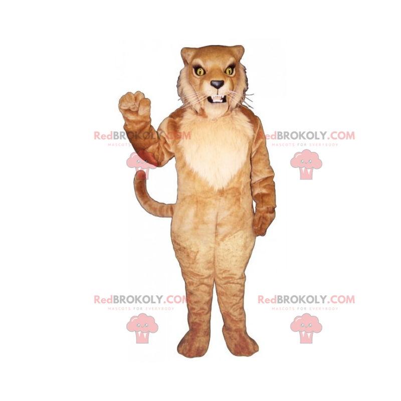 Mascotte leone con lunghi baffi - Redbrokoly.com