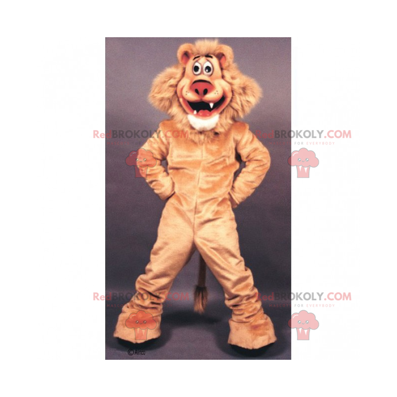 Löwenmaskottchen mit gezeichneten Merkmalen - Redbrokoly.com