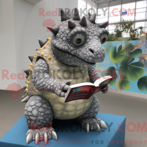 Grå Ankylosaurus maskot...