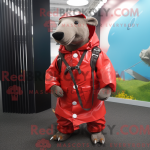 Red Tapir maskot kostume...