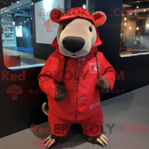 Rode Tapir-mascottekostuum...