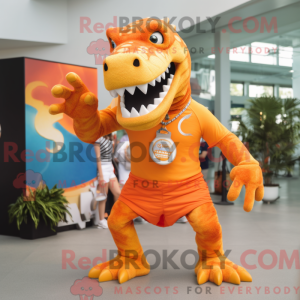 Orange Tyrannosaurus mascot...