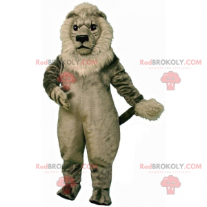 Mascote leão com crina cinza - Redbrokoly.com