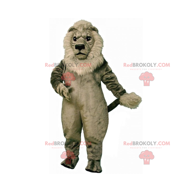 Lion maskot med grå manke - Redbrokoly.com
