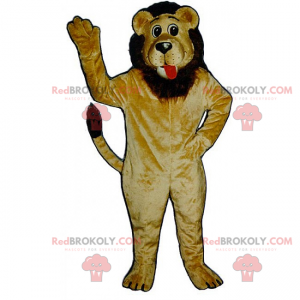 Løve maskot med brun manke - Redbrokoly.com