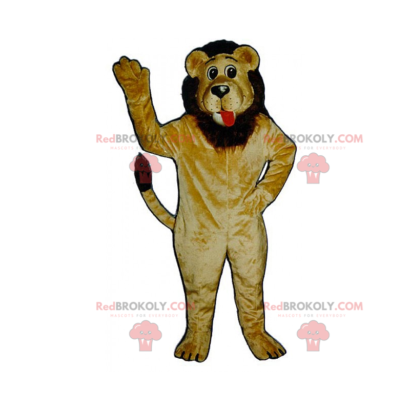 Lejonmaskot med brun man - Redbrokoly.com