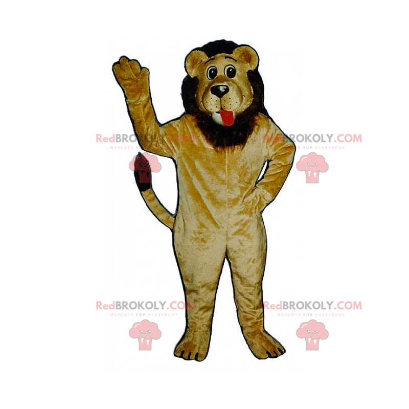 Løve maskot med brun manke - Redbrokoly.com