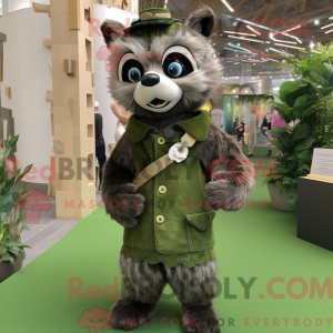 Olive Raccoon mascot...