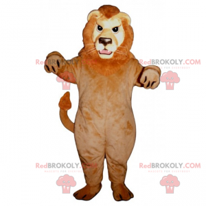 Mascote leão com crina vermelha - Redbrokoly.com