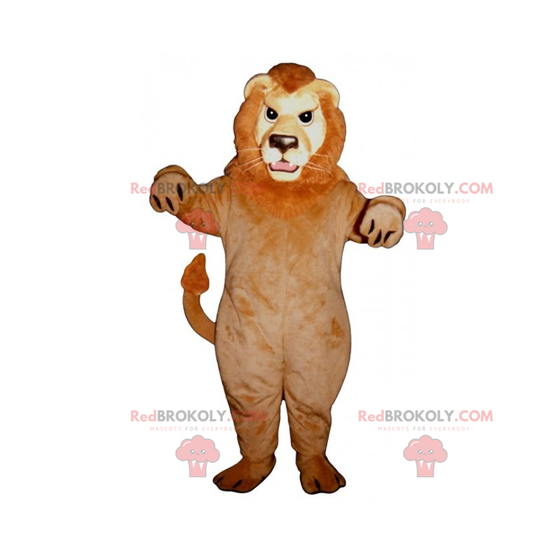 Mascote leão com crina vermelha - Redbrokoly.com