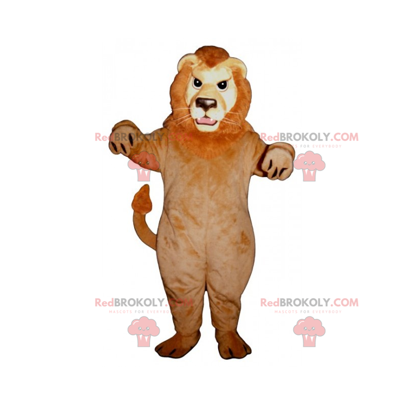 Maskot lva s červenou hřívou - Redbrokoly.com Maskot lva s červenou hřívou - Redbrokoly.com