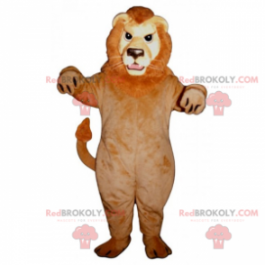 Lion maskot med rød manke - Redbrokoly.com